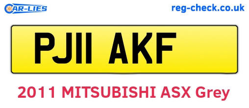 PJ11AKF are the vehicle registration plates.