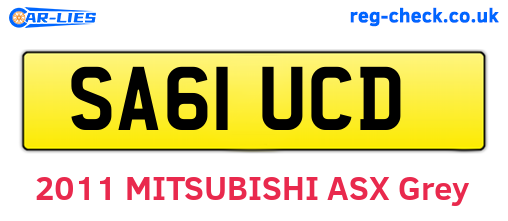 SA61UCD are the vehicle registration plates.
