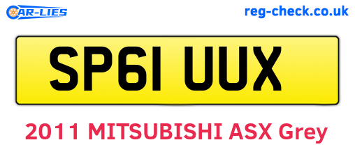 SP61UUX are the vehicle registration plates.