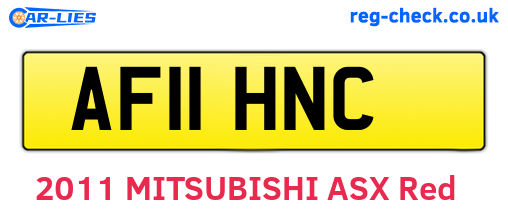 AF11HNC are the vehicle registration plates.
