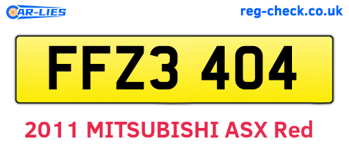 FFZ3404 are the vehicle registration plates.