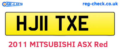 HJ11TXE are the vehicle registration plates.