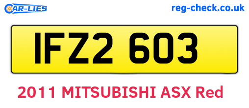 IFZ2603 are the vehicle registration plates.