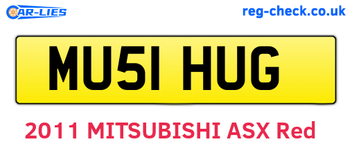 MU51HUG are the vehicle registration plates.