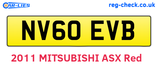 NV60EVB are the vehicle registration plates.