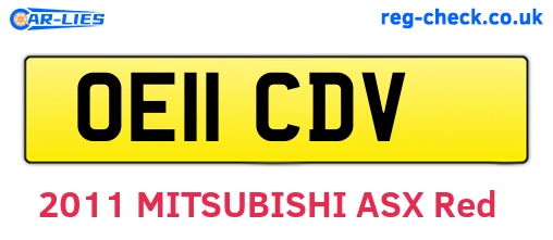 OE11CDV are the vehicle registration plates.