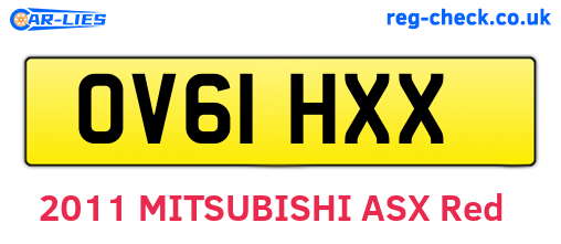OV61HXX are the vehicle registration plates.