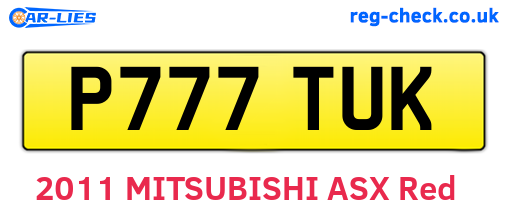 P777TUK are the vehicle registration plates.