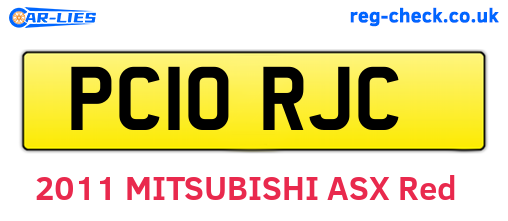 PC10RJC are the vehicle registration plates.