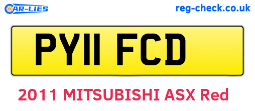 PY11FCD are the vehicle registration plates.