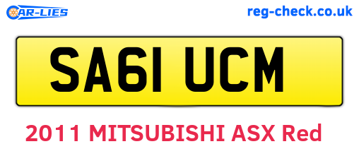 SA61UCM are the vehicle registration plates.