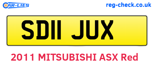 SD11JUX are the vehicle registration plates.