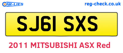 SJ61SXS are the vehicle registration plates.