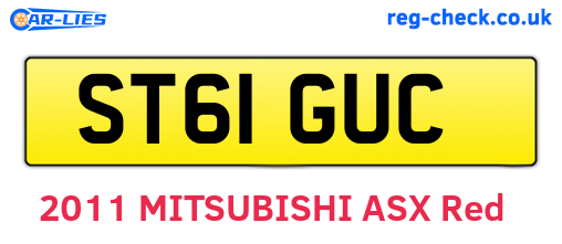 ST61GUC are the vehicle registration plates.