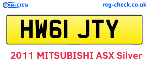 HW61JTY are the vehicle registration plates.