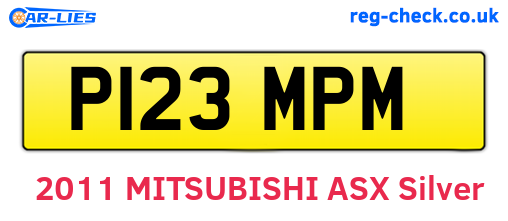 P123MPM are the vehicle registration plates.