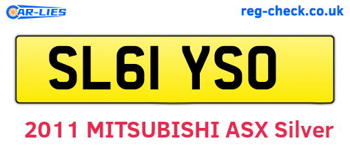 SL61YSO are the vehicle registration plates.
