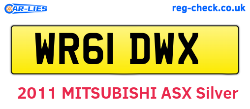 WR61DWX are the vehicle registration plates.