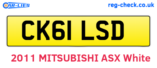 CK61LSD are the vehicle registration plates.
