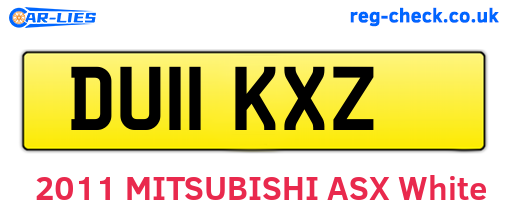 DU11KXZ are the vehicle registration plates.