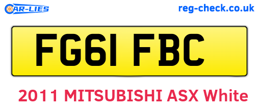 FG61FBC are the vehicle registration plates.