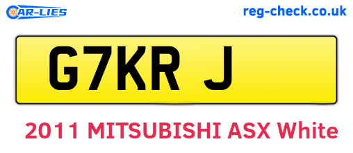 G7KRJ are the vehicle registration plates.