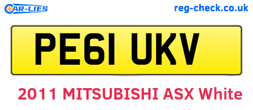 PE61UKV are the vehicle registration plates.