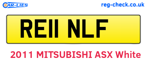 RE11NLF are the vehicle registration plates.