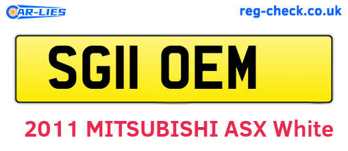 SG11OEM are the vehicle registration plates.