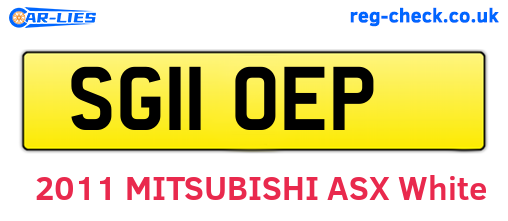 SG11OEP are the vehicle registration plates.
