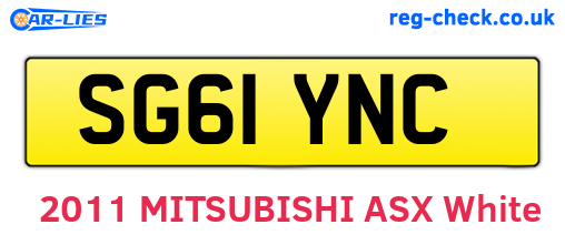 SG61YNC are the vehicle registration plates.