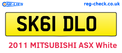 SK61DLO are the vehicle registration plates.