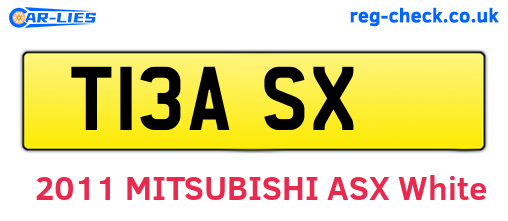 T13ASX are the vehicle registration plates.