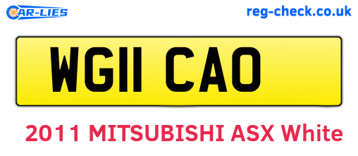 WG11CAO are the vehicle registration plates.