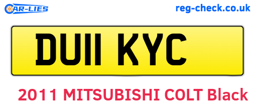DU11KYC are the vehicle registration plates.