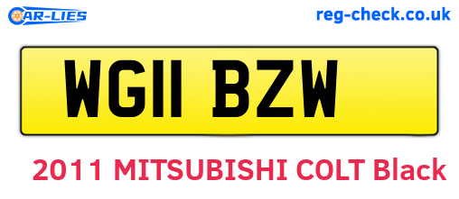 WG11BZW are the vehicle registration plates.