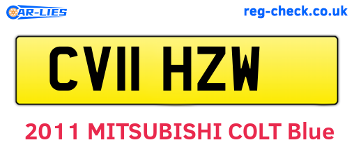 CV11HZW are the vehicle registration plates.