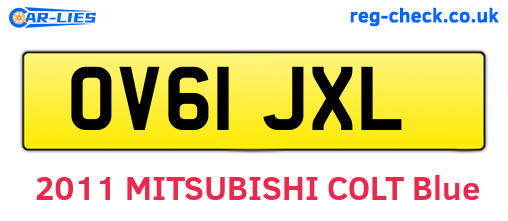 OV61JXL are the vehicle registration plates.