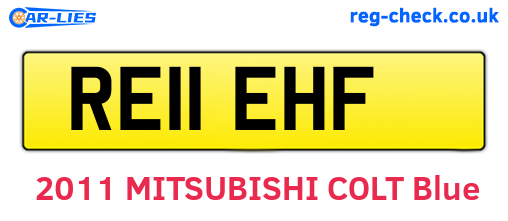 RE11EHF are the vehicle registration plates.