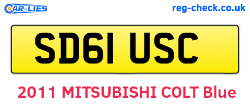 SD61USC are the vehicle registration plates.