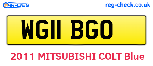 WG11BGO are the vehicle registration plates.