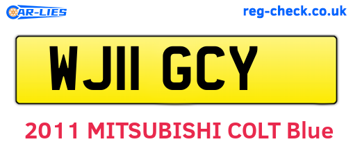 WJ11GCY are the vehicle registration plates.