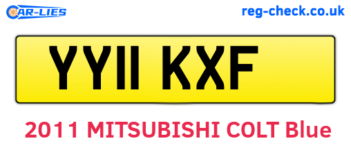 YY11KXF are the vehicle registration plates.