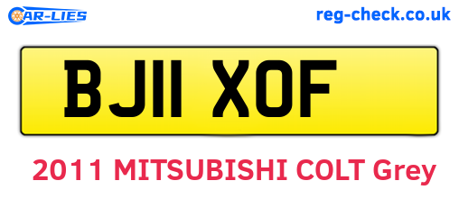BJ11XOF are the vehicle registration plates.