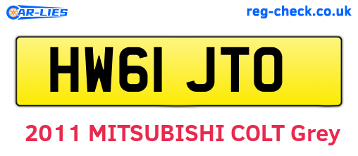 HW61JTO are the vehicle registration plates.