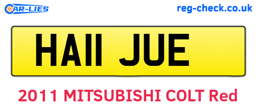 HA11JUE are the vehicle registration plates.