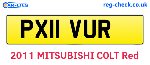 PX11VUR are the vehicle registration plates.