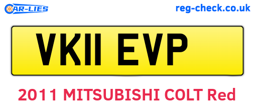 VK11EVP are the vehicle registration plates.