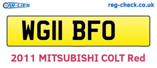 WG11BFO are the vehicle registration plates.