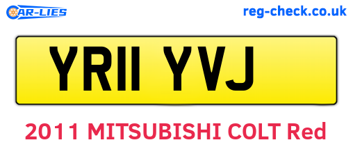 YR11YVJ are the vehicle registration plates.